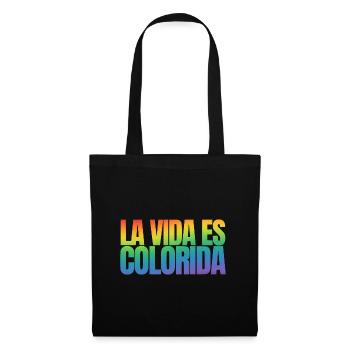 La Vida es colorida - Stoffbeutel - Schwarz - Vorne