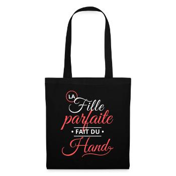 Handballeuse - La fille parfaite fait du hand - Sac en tissu - noir - Devant