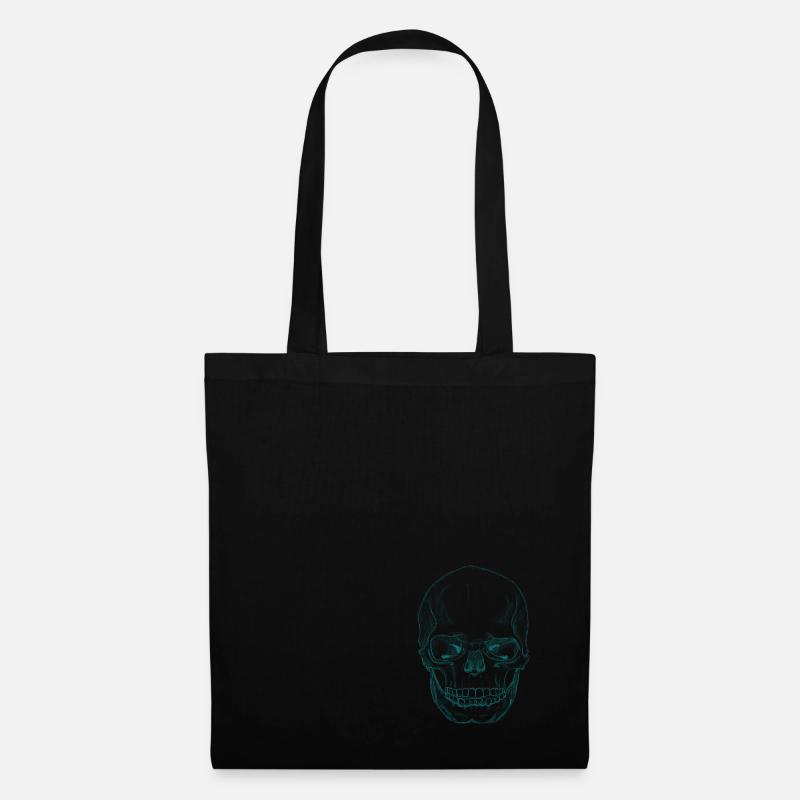 SkullSketchDarkTurquoise - Stoffbeutel - Schwarz