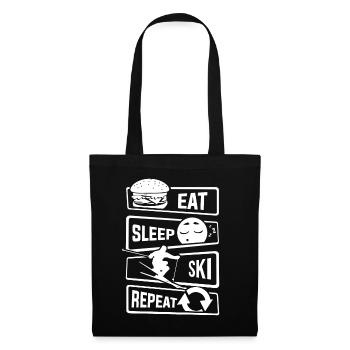 Eat Sleep Ski Repeat - Schifahren Skifahren Winter - Stoffbeutel - Schwarz - Vorne