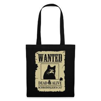 Funny Cat, Wanted Dead And Alive Schrodinger Cat - Sac en tissu - noir - Devant