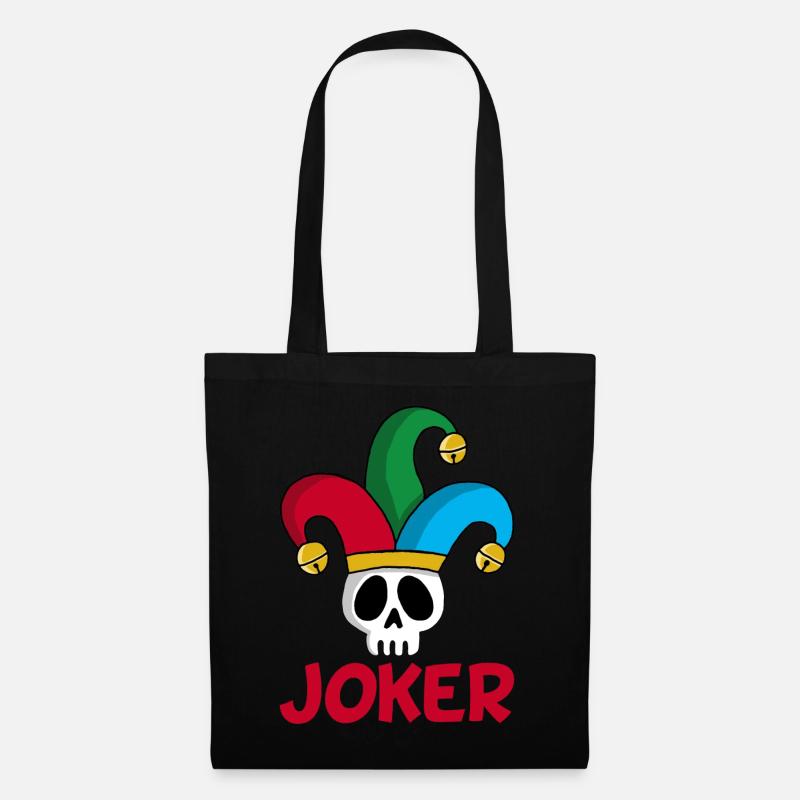 Joker und Schädel - Stoffbeutel - Schwarz