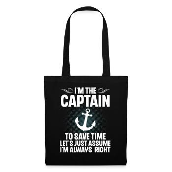Capitaine Voilier Bateau à moteur Bateau Marin - Sac en tissu - noir - Devant