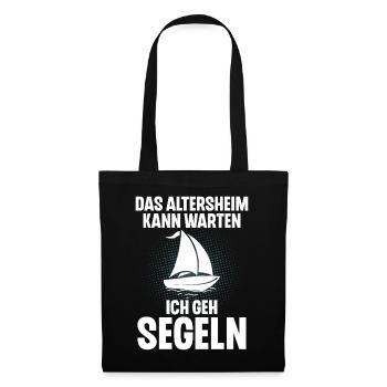 Segeln Segler Segelboot Rentner - Stoffbeutel - Schwarz - Vorne