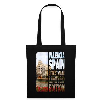Valencia Spanien Stadt Skyline Heimat Liebe - Stoffbeutel - Schwarz - Vorne