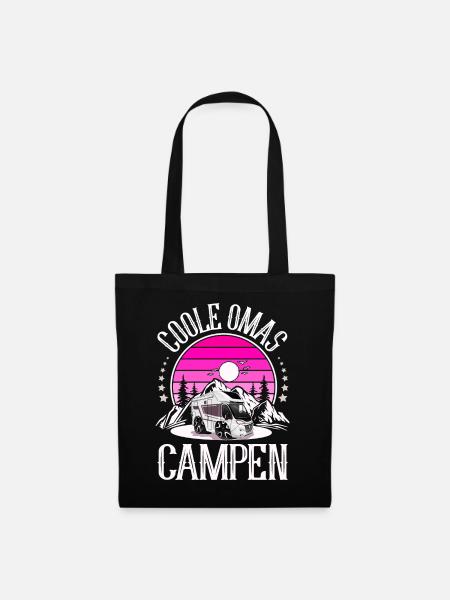 Camping Camper Campen Coole Omas - Stoffbeutel - Schwarz