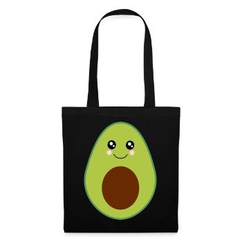 Kawaii, fruits, vegetables, vegan, avocado - Tote Bag - black - Front