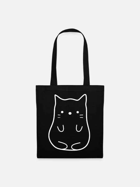 Kawaii Katze Kätzchen cute - Stoffbeutel - Schwarz