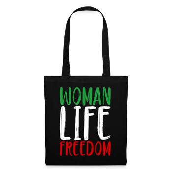 Woman Life Freedom Frau Frauen Frauenrechte Iran - Stoffbeutel - Schwarz - Vorne