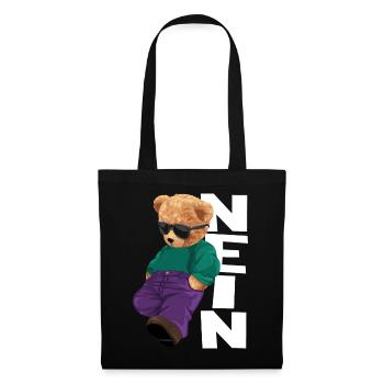 Teddy Rebel Neon Outfit NEIN - Stoffbeutel - Schwarz - Vorne