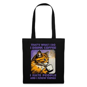Caffeine-Powered Cat Lover - Tote Bag - black - Front