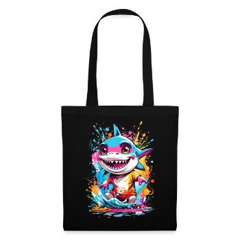 Requin - Sac en tissu - noir - Devant