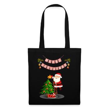 Joyeux Noël Père Noël - Sac en tissu - noir - Devant