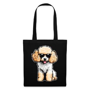 Cute poodle with sunglasses - Tote Bag - black - Front