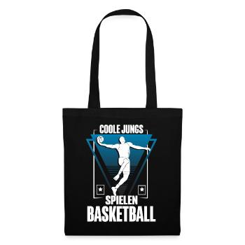 Coole Jungs Spielen Basketball - Stoffbeutel - Schwarz - Vorne