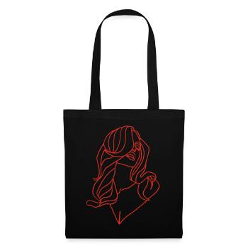 Portrait of a woman in red - Tote Bag - black - Front