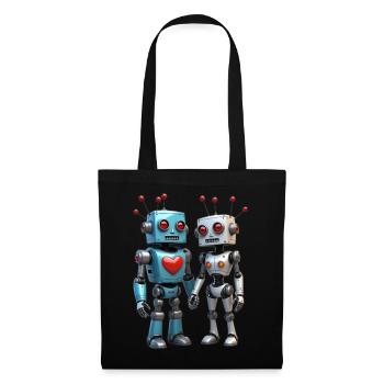 Robot Couple - Tote Bag - black - Front