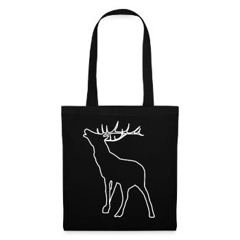 Cerf lineart - Sac en tissu - noir - Devant