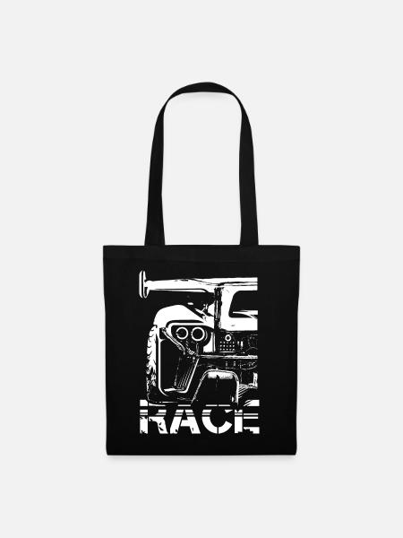 Race Auto Rennsport Symbol Racing used look Logo - Stoffbeutel - Schwarz