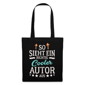 So sieht ein cooler Autor aus Schriftsteller - Stoffbeutel - Schwarz - Vorne