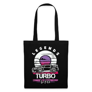 Retro JDM Turbo – Japanisches Auto Design 90s - Stoffbeutel - Schwarz - Vorne