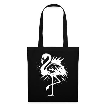 Élégante silhouette de flamant rose Illustration - Sac en tissu - noir - Devant