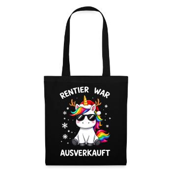 Renne a été vendu Licorne Noël - Sac en tissu - noir - Devant