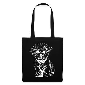 cadeau personnalisé t-shirt chiens Malteser - Sac en tissu - noir - Devant