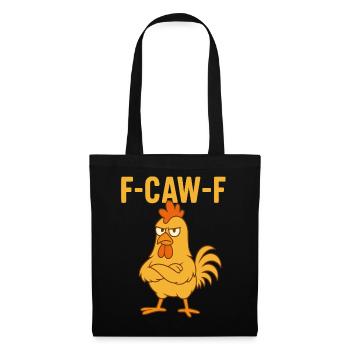 F-CAW-F Funny Chicken - Stoffbeutel - Schwarz - Vorne