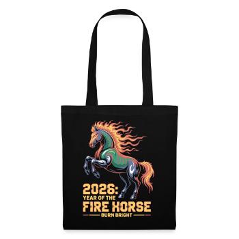 Fire Horse 2026 Burn Bright New Year Design - Tote Bag - black - Front
