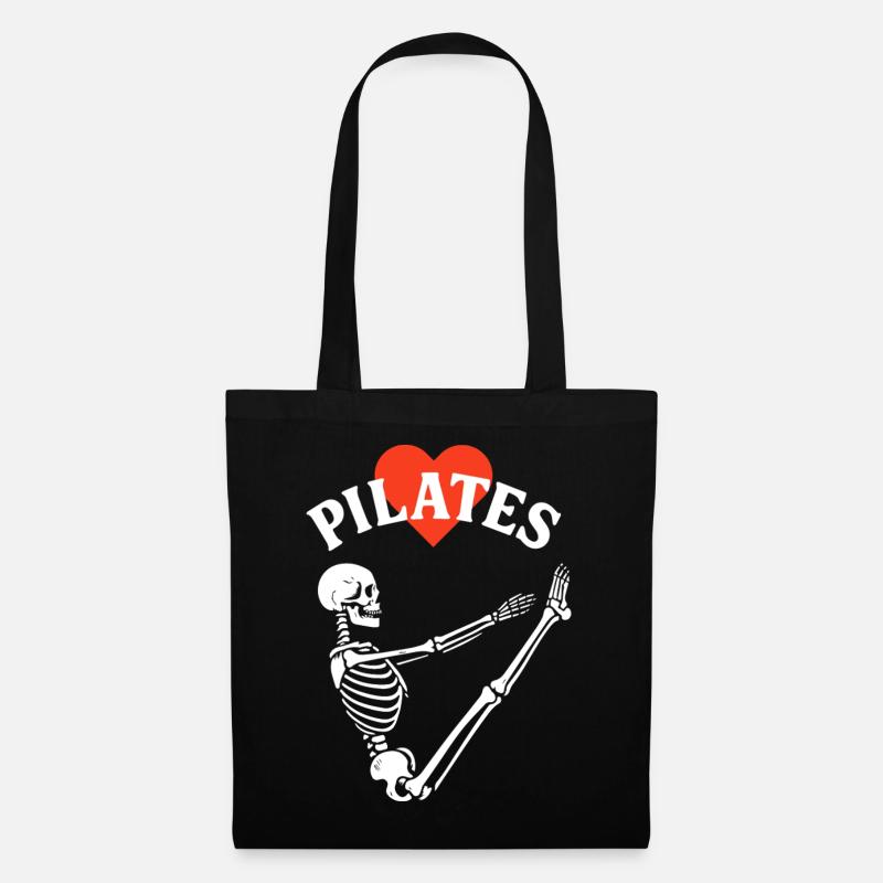Pilates-Skelettherz - Stoffbeutel - Schwarz