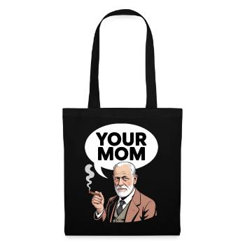 Deine Mutter – lustiges Sigmund Freud T-Shirt - Stoffbeutel - Schwarz - Vorne