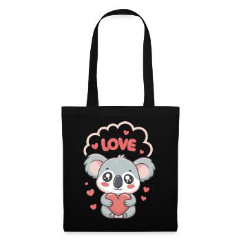 Koala Cœur Love Doux - Sac en tissu - noir - Devant