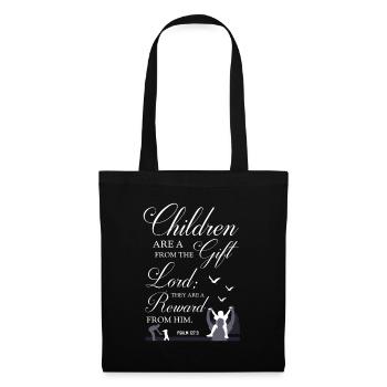 Les enfants sont un verset biblique offert - Sac en tissu - noir - Devant