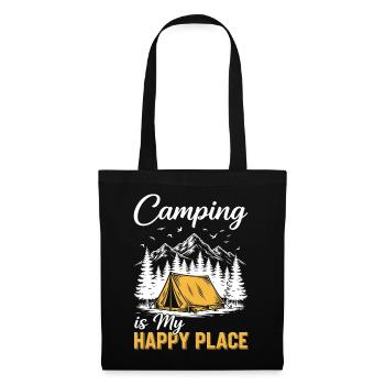 Camping is my happy place - Tote Bag - black - Front