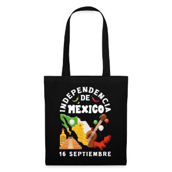 Mexiko Stolz & Heimat Mexikaner Mexico Flagge - Stoffbeutel - Schwarz - Vorne