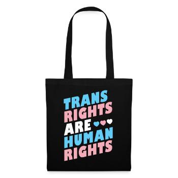 Mois de la Fierté LGBTQ - Les droits des personnes trans sont des droits humains - Sac en tissu - noir - Devant