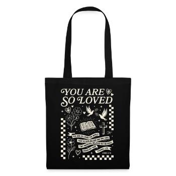 You Are Loved - John 3:16 Art - Tote Bag - black - Front