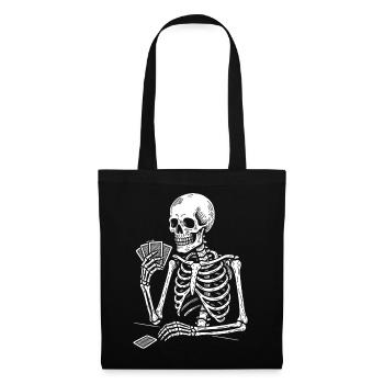 Skeleton Gamble Playing Cards - Tote Bag - black - Front