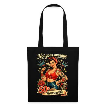 Pas un t-shirt pin-up typique des années 50 pour femme au foyer - Sac en tissu - noir - Devant