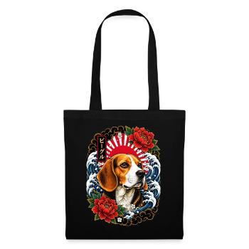 Beagle in Japanese Irezumi Tattoo Style - Tote Bag - black - Front