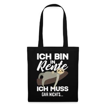 Rente Gar Nichts Faultier Sofa - Stoffbeutel - Schwarz - Vorne