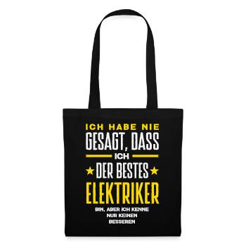Bester Elektriker Beruf Spruch - Stoffbeutel - Schwarz - Vorne