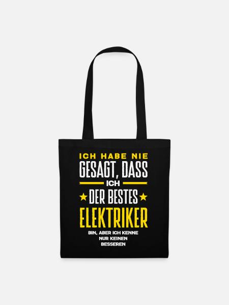 Bester Elektriker Beruf Spruch - Stoffbeutel - Schwarz