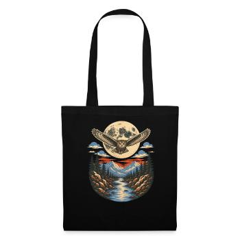 Oiseau de nuit - Sac en tissu - noir - Devant