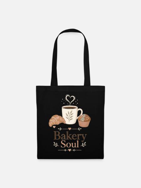 Bakery Soul Kaffee Kunst - Stoffbeutel - Schwarz