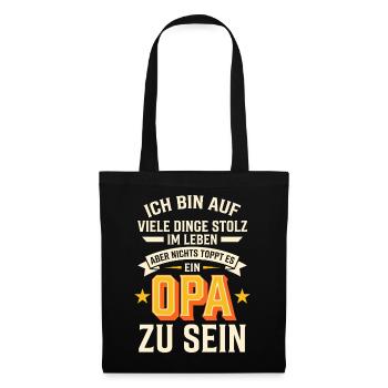 Stolzer Opa - Nichts toppt es ein Opa zu sein - Stoffbeutel - Schwarz - Vorne