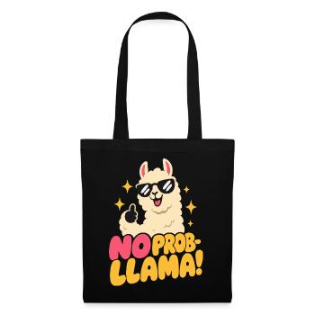 No Prob-Llama – Daumen hoch und Funkelsterne - Stoffbeutel - Schwarz - Vorne
