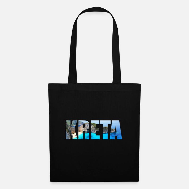 Kreta Urlaubsgeschenke - Stoffbeutel - Schwarz