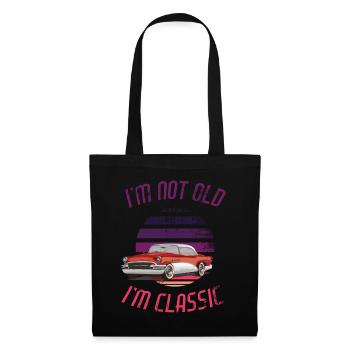 Je ne suis pas vieux Je suis classique Drôle de voiture Graphique - Sac en tissu - noir - Devant
